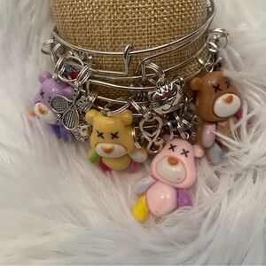 4 Colorful Bear Charm Bracelets